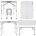 Inklapbare campingtafelset 3-delig - wit