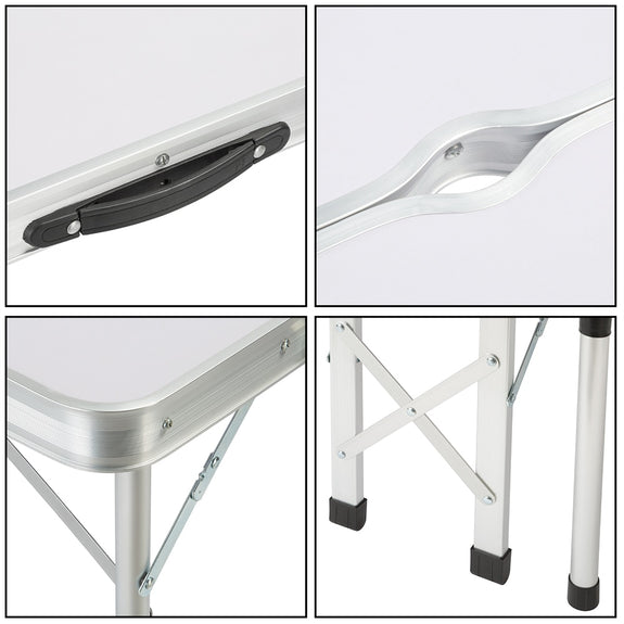 Inklapbare campingtafelset 3-delig - wit - Afbeelding 4