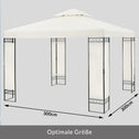 Paviljoen Lorca Crème 3x3m UV-bescherming 50+
