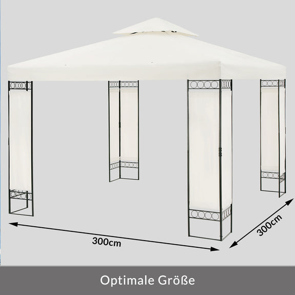 Paviljoen / Tuinpaviljoen Lorca - Crème - 3x3m - UV-bescherming 50+ - Afbeelding 4