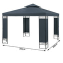 Paviljoen Lorca Antraciet 3x3m UV-bescherming 50+