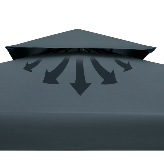 Paviljoen / Tuinpaviljoen Lorca - Antraciet - 3x3m - UV-bescherming 50+ - Afbeelding 3