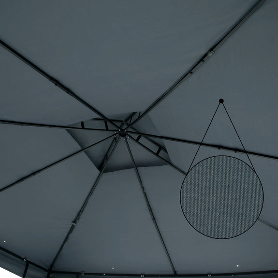 Paviljoen / Tuinpaviljoen Lorca - Antraciet - 3x3m - UV-bescherming 50+ - Afbeelding 4