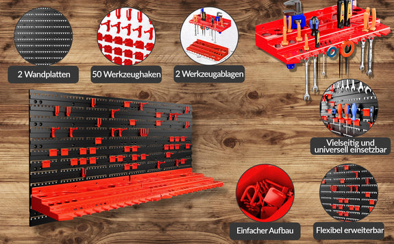 Gereedschapswand 95 x 54 cm met 54 delen - Afbeelding 6