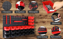 Wandrek met stapelboxen en gereedschaphouders