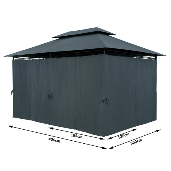 Paviljoen / Tuinpaviljoen Topaz - Antraciet - 3x4m - UV-bescherming 50+ - Afbeelding 2