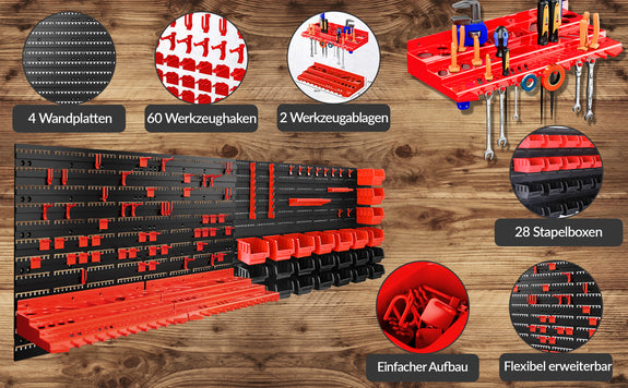 Gereedschapswand 190 x 54 cm met opbergsysteem - Afbeelding 5