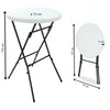 Inklapbare statafels - set van 2 - Ø 72 cm - wit - Afbeelding 2