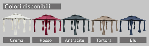 Paviljoen / Tuinpaviljoen Topaz - Beige - 3x4m - UV-bescherming 50+ - Afbeelding 7