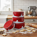 Koektrommelset 4-Delig – Rood Kerstdesign