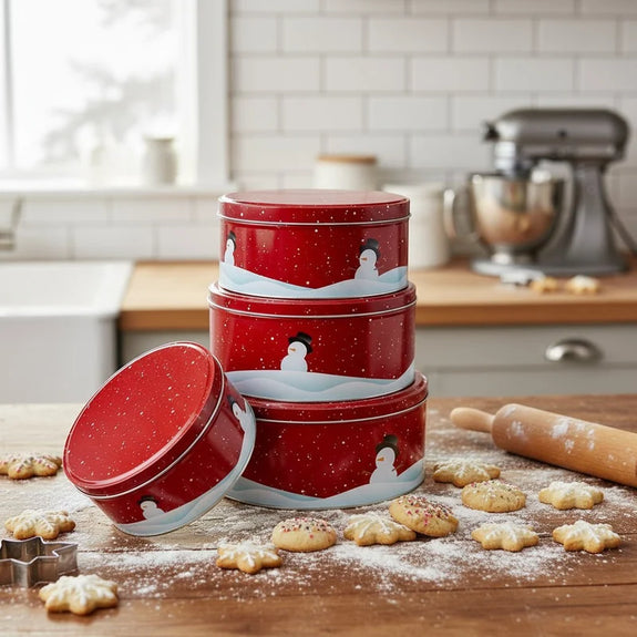 Koektrommelset 4-Delig – Rood Kerstdesign - Afbeelding 5