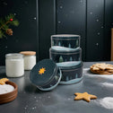Koektrommelset 4-Delig – Grijs Kerstdesign
