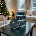 Koektrommelset 4-Delig – Grijs Kerstdesign