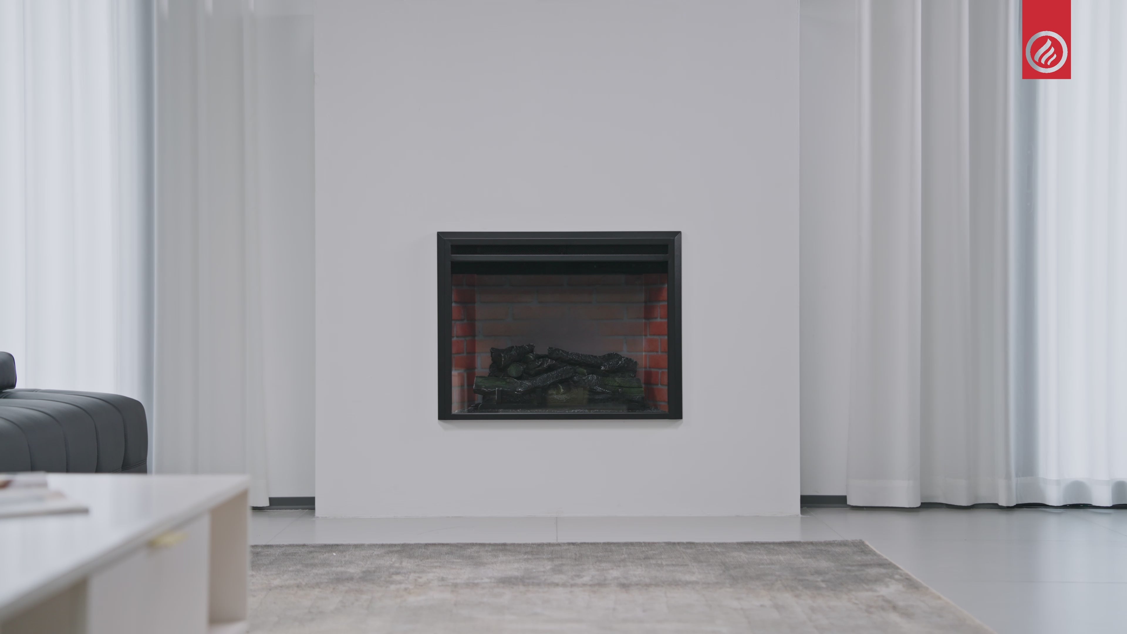 Elektrische haard LUCA - Elektrische inbouwhaard met verwarming, 3D-vlameffect, 12 vlamkleuren, afstandsbediening - 30 inch