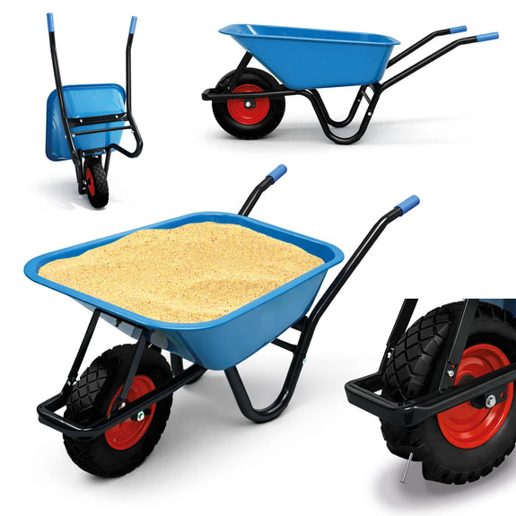 Kruiwagen 100 liter blauw – 250 kg met massief antilekwiel - Afbeelding 3